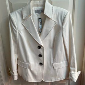 Tahari tailored white jacket